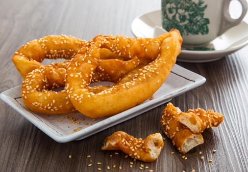 Horse Shoe Fritters, also known as Ma Geok or Butterfly, a popular fried food among Chinese