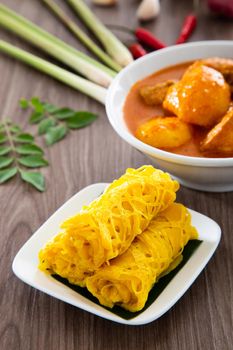 Roti Jala or lace pancake is Malaysian traditional food, a popular Malay snack served with curry dishes