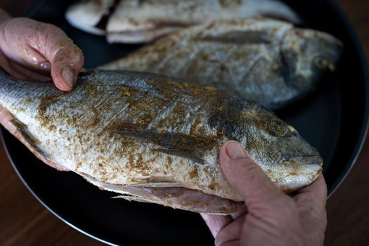 Preparing delicious food at home close up