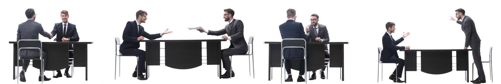 two business people sitting at the Desk. partnership concept