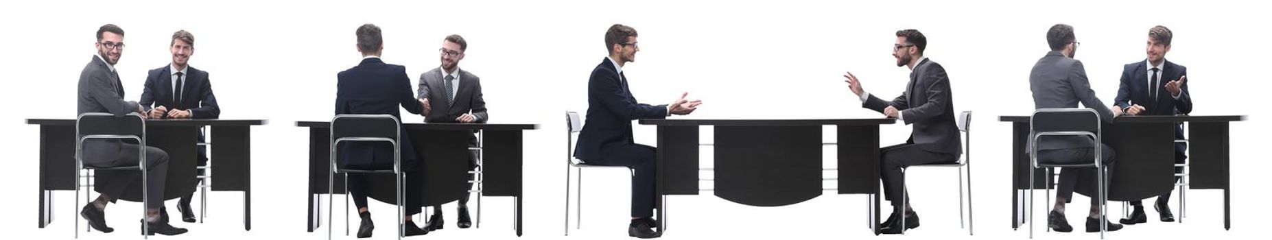 two business people sitting at the Desk. partnership concept