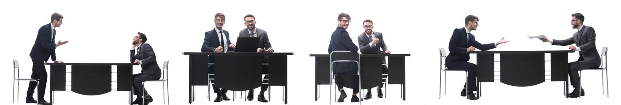 two business people sitting at the Desk. partnership concept