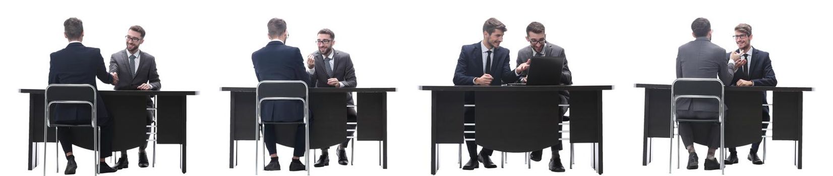 two business people sitting at the Desk. partnership concept