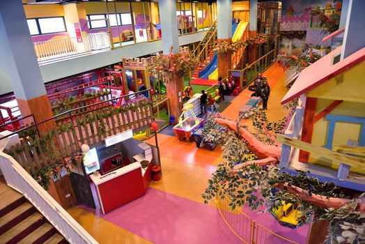 modern shopping mall playground for kids and video games