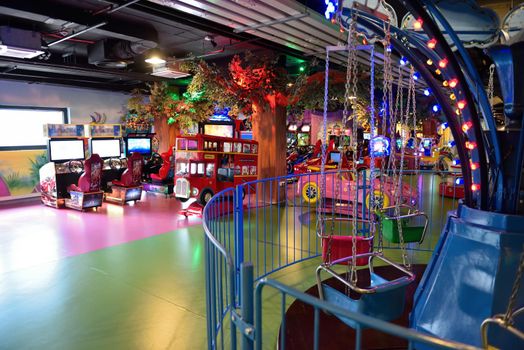 modern shopping mall playground for kids and video games