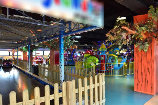 modern shopping mall playground for kids and video games