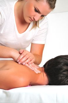 back massage at the spa and wellness center