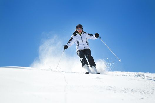 winter woman  ski  sport  fun  travel  snow 