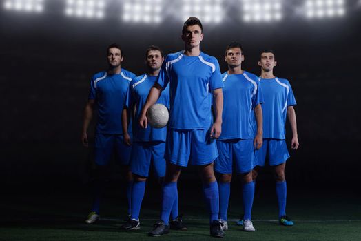 soccer players team group on a stadium