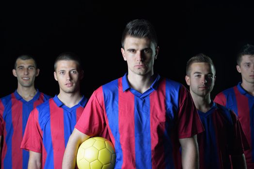 soccer players team group isolated on black background