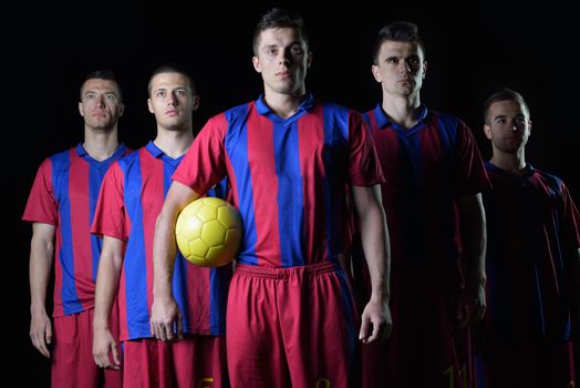 soccer players team group isolated on black background