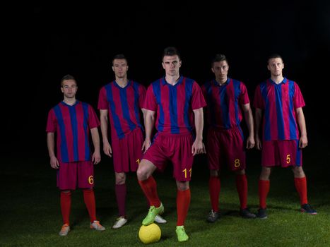 soccer players team group isolated on black background