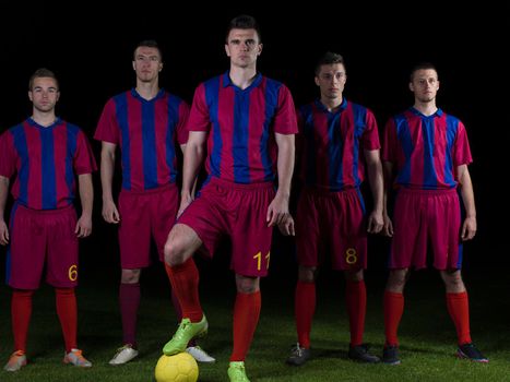 soccer players team group isolated on black background