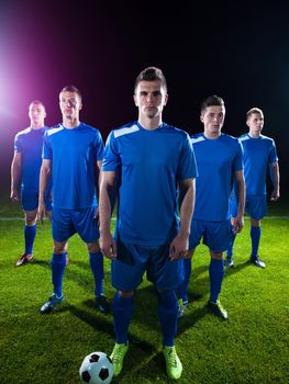 soccer players team group isolated on black background