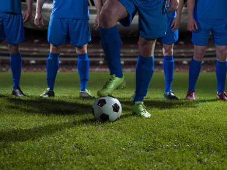 soccer players team group isolated on black background