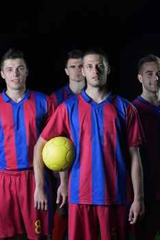 soccer players team group isolated on black background