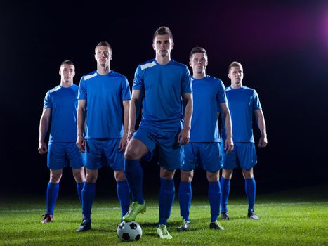 soccer players team group isolated on black background