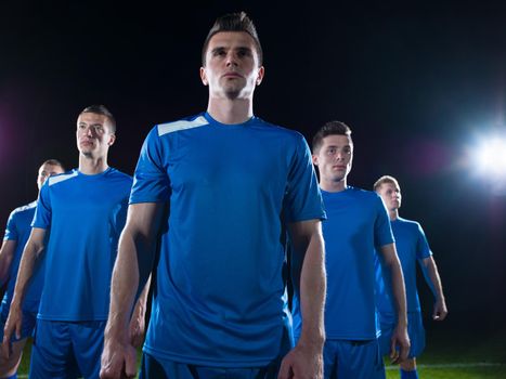 soccer players team group isolated on black background