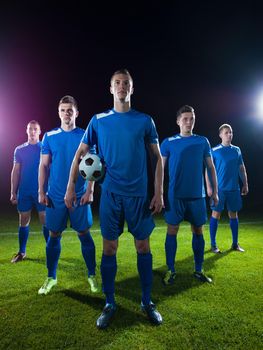 soccer players team group isolated on black background