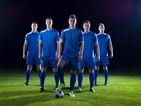 soccer players team group isolated on black background