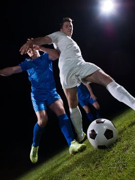 soccer football team  player game duel isolated on black background