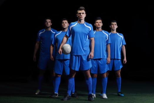 soccer players team group isolated on black background