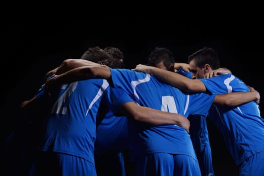 soccer players team group isolated on black background