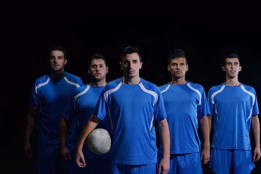 soccer players team group isolated on black background