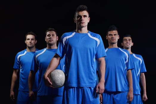 soccer players team group isolated on black background