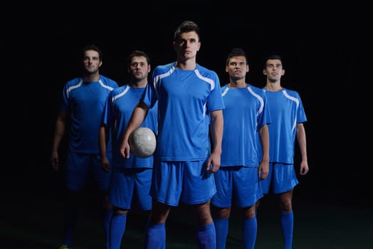 soccer players team group isolated on black background