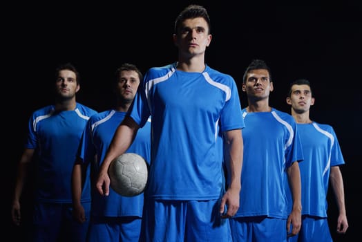 soccer players team group isolated on black background