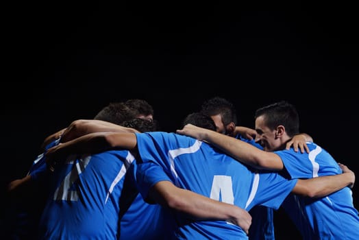 soccer players team group isolated on black background