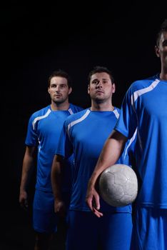 soccer players team group isolated on black background