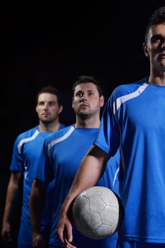 soccer players team group isolated on black background