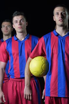 soccer players team group isolated on black background