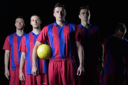 soccer players team group isolated on black background