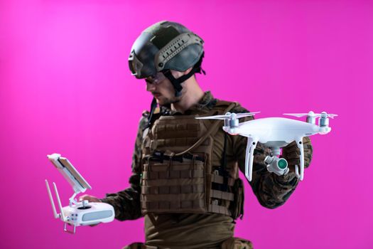 modern warfare soldier as drone pilot technician