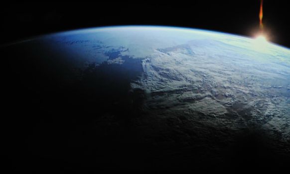 earth sunrise out from space