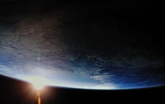 earth sunrise out from space