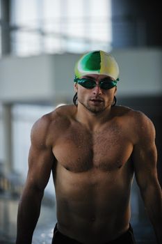 health and fitness lifestyle concept with young athlete swimmer recreating  on olimpic pool