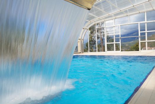 indoor swimming pool at modern home