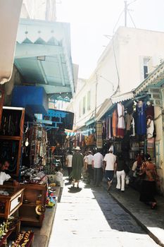 happy young woman tourist  tunis travel on road trip 