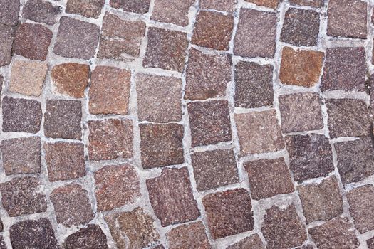 Floor of a street with stone tiles