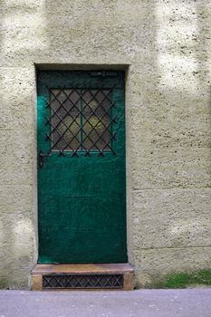 beautiful ancient green door background