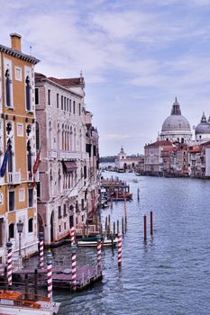 venice, beautiful romantic italian city on sea with great canal and gondolas