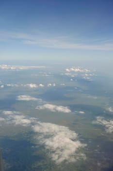 beautiful landscape outdoor in nature with white clouds 