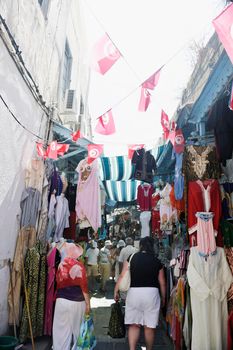 happy young woman tourist  tunis travel on road trip 