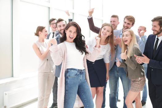 group of happy young people. photo with copy space