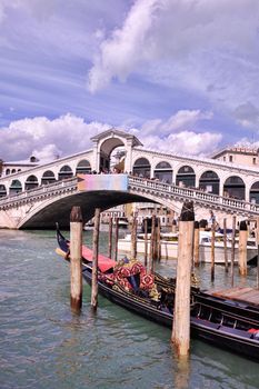 venice, beautiful romantic italian city on sea with great canal and gondolas