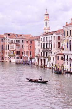 venice, beautiful romantic italian city on sea with great canal and gondolas